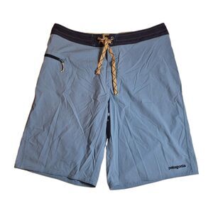 Patagonia Men's Wavefarer Board Shorts Size 32 Blue Drawstring
